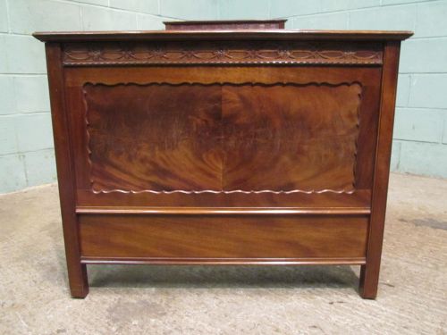 fig 1. ANTIQUE PAIR EDWARDIAN FLAMED MAHOGANY SINGLE BEDS C1900