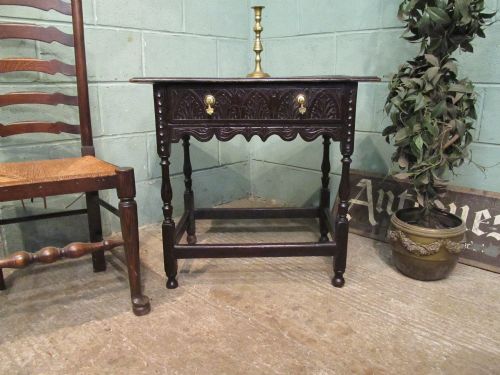 Antique Georgian Country Oak Side Table C1780