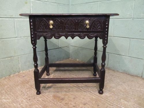 fig 1. ANTIQUE GEORGIAN COUNTRY OAK SIDE TABLE C1780