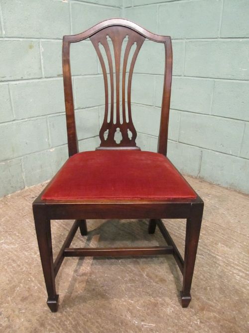 fig 1. ANTIQUE SET EIGHT EDWARDIAN GEORGIAN MAHOGANY DINING CHAIRS C1900