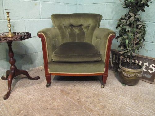 fig 1. Antique Edwardian Mahogany Tub Chair c1900