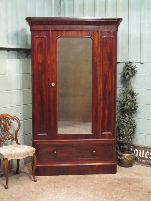 Antique Victorian Mahogany Single Wardrobe C1880