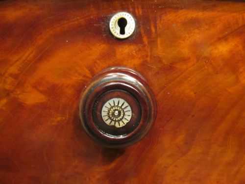 fig 1. ANTIQUE VICTORIAN MAHOGANY LARGE BOW FRONT SCOTCH CHEST OF DRAWERS C1860