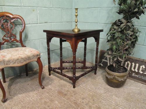 Antique Edwardian Mahogany Triangular Gateleg Table