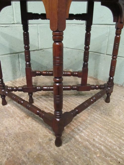 fig 1. Antique Edwardian Mahogany Triangular Gateleg Table