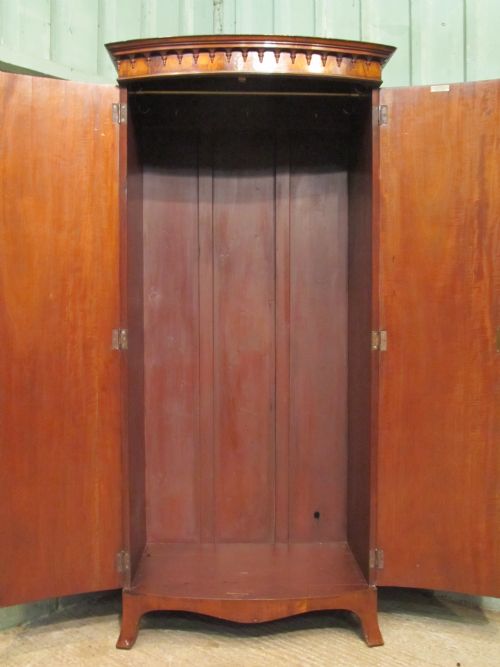 fig 2. Antique Edwardian Mahogany Bow Front small Wardrobe