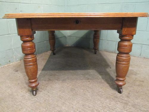 fig 1. Antique Victorian Light Oak Wind Out Extending Dining Table Seats 10-12