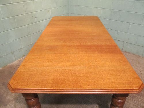 fig 2. Antique Victorian Light Oak Wind Out Extending Dining Table Seats 10-12