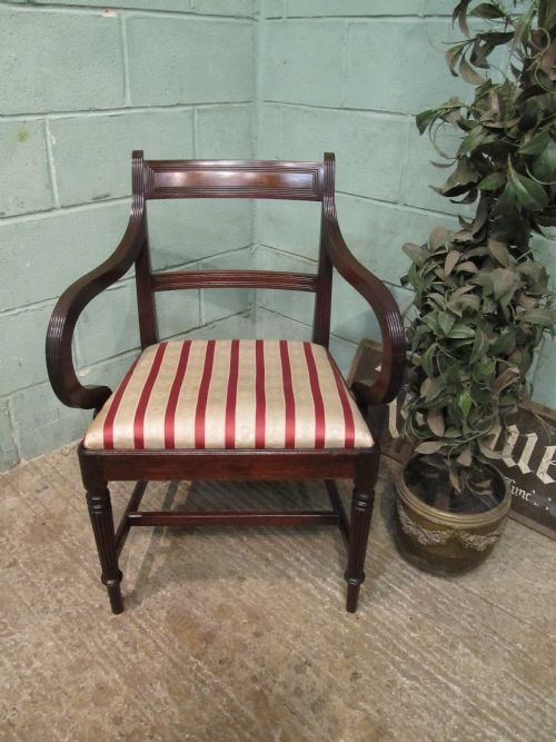 fig 1. Antique Regency Mahogany Elbow Desk Chair C1800
