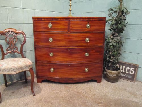 Antique Regency Mahogany Bow Front Chest of Drawers C1820