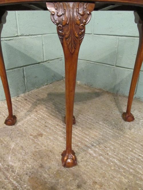 fig 2. Antique Edwardian Burr Walnut Fold Over Card Table c1900