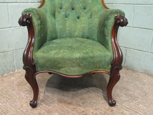 fig 1. Antique Victorian Rosewood Easy Armchair c1880