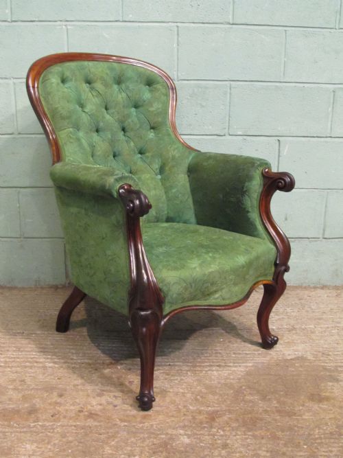 Antique Victorian Rosewood Easy Armchair C1880