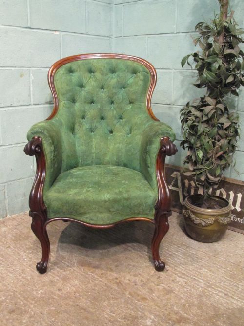 fig 2. Antique Victorian Rosewood Easy Armchair c1880