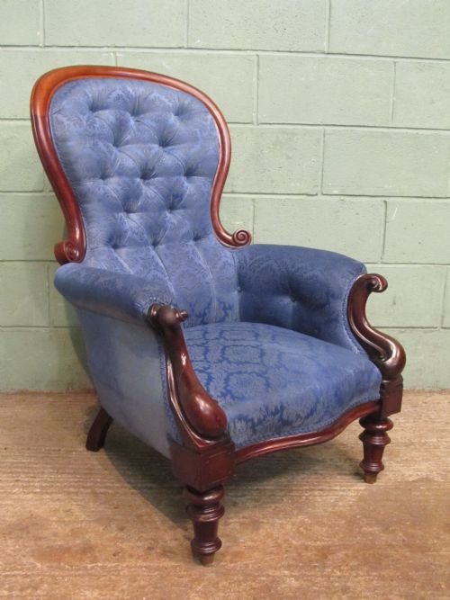 Antique Victorian Mahogany Spoon Back Armchair C1880