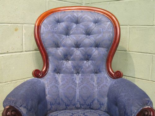 fig 2. Antique Victorian Mahogany Spoon Back Armchair c1880