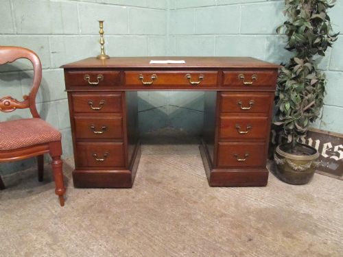 Antique Victorian Mahogany Twin Pedestal Desk C1880