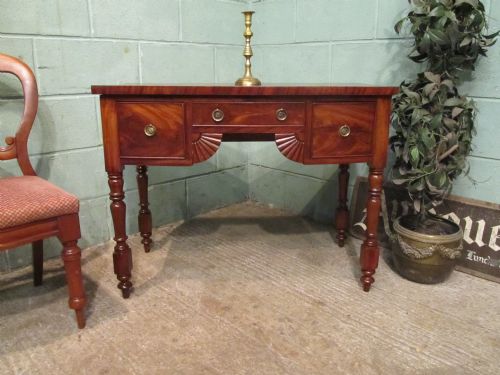 Antique William 1v Mahogany Bow Front Side Writing Table C1830
