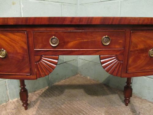 fig 1. Antique William 1V Mahogany Bow front side writing table C1830