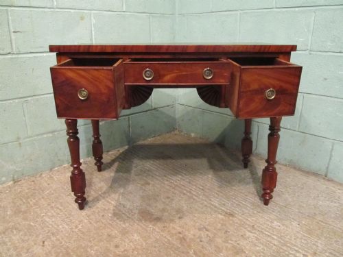fig 2. Antique William 1V Mahogany Bow front side writing table C1830