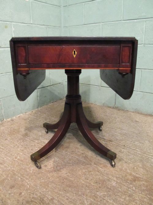 fig 1. Antique Regency Mahogany Drop Leaf Pembroke Table C1820