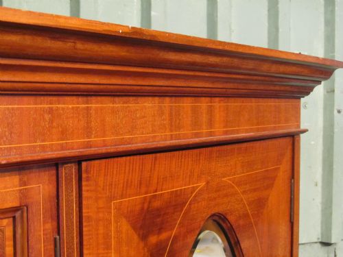 fig 1. Antique Edwardian Mahogany Triple Wardrobe C1900