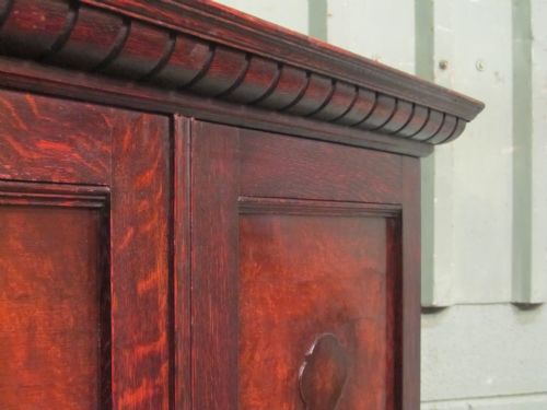 fig 2. Antique Edwardian Oak Double Wardrobe C1900