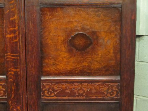 fig 1. Antique Edwardian Oak Double Wardrobe C1900