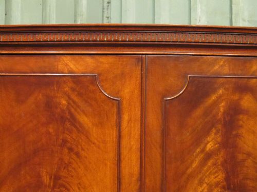 fig 1. Antique Mahogany Serpentine Fronted Double Wardrobe By Waring & Gillow