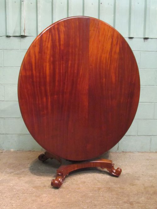 Antique William 1v Mahogany Tilt Top Dining Table C1830 Seats 6-8