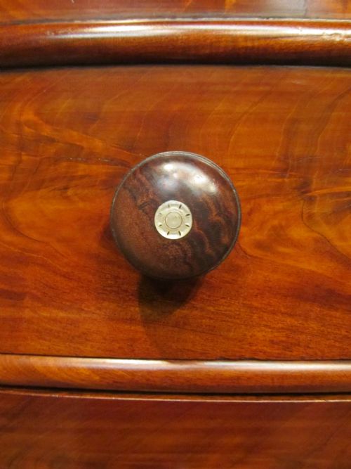 fig 2. Antique Victorian Mahogany Bow Fronted Chest of Drawers C1880