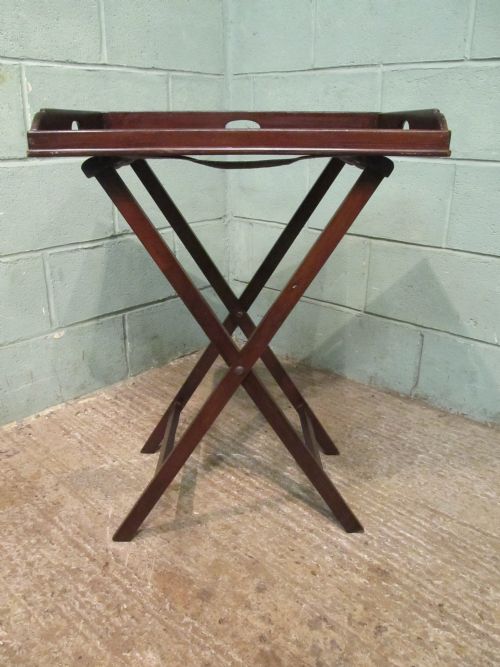 fig 1. Antique Victorian Mahogany Butlers Tray on Stand C1880