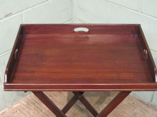 fig 2. Antique Victorian Mahogany Butlers Tray on Stand C1880