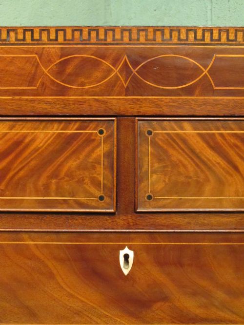 fig 2. Antique Regency Mahogany Inlaid Chest of Drawers C1820