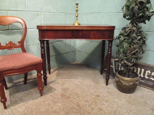Antique Victorian Mahogany Fold Over Tea Table 1880