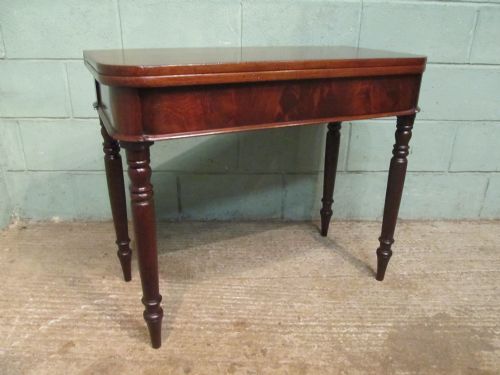 fig 2. Antique Victorian Mahogany Fold Over Tea Table 1880