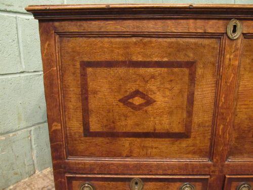 fig 1. Antique George 111 Oak Mule Chest Coffer C1780