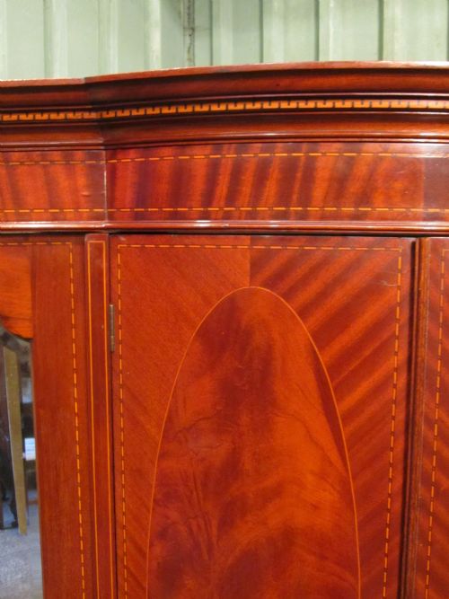fig 1. Antique Edwardian Mahogany Breakfront Triple Wardrobe c1900