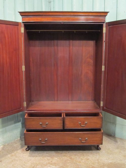 fig 2. Antique Edwardian Mahogany Double Wardrobe C1900