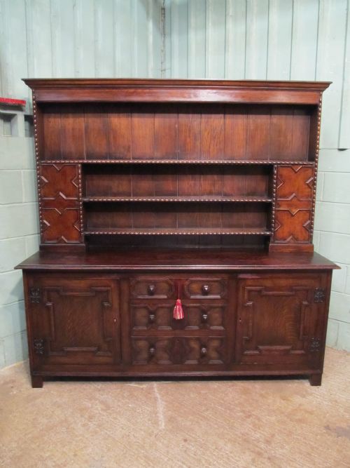 fig 1. Antique Large Victorian Oak Dresser and Rack C1880