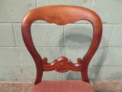 fig 2. Set Four Antique Victorian Mahogany Balloon Back Dining Chairs C1880