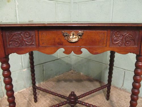 fig 1. Antique Victorian Oak Side Table C1880