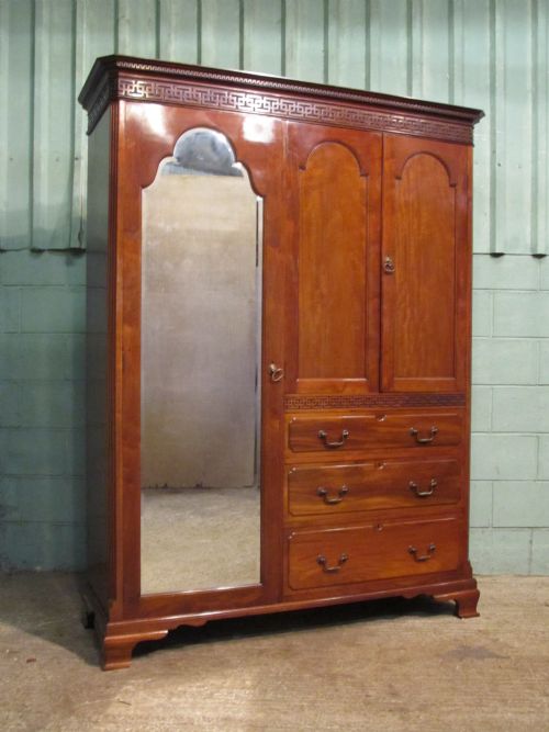 fig 2. Antique Edwardian Mahogany Compactum Wardrobe by Warings c1900