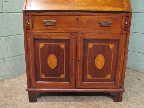 fig 1. Antique Edwardian Mahogany Bureau Bookcase c1900