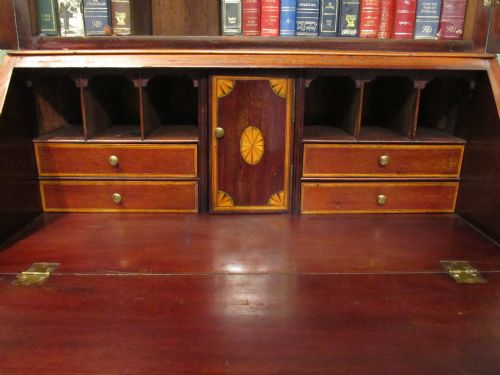 fig 3. Antique Edwardian Mahogany Bureau Bookcase c1900