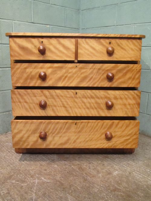 fig 2. Antique Victorian Satinwood Chest of Drawers c1880