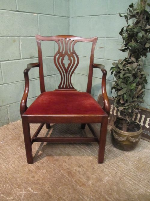 Antique Georgian Mahogany Desk/library Chair C1780