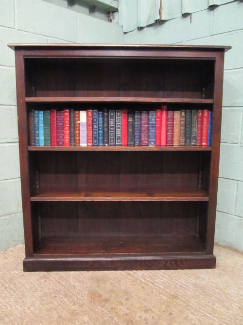 fig 1. Antique Victorian Oak Open Bookcase c1880