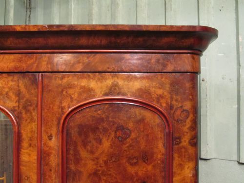 fig 1. Antique Victorian Burr Walnut Triple Wardrobe c1880