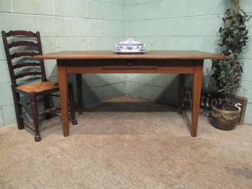 Antique French Victorian Oak Farmhouse Kitchen/dining Table Seats 6-8 C1880